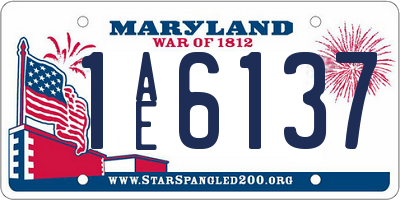 MD license plate 1AE6137