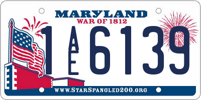 MD license plate 1AE6139