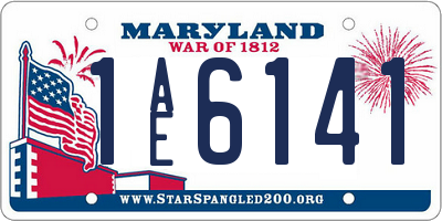 MD license plate 1AE6141