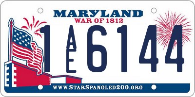 MD license plate 1AE6144