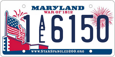 MD license plate 1AE6150