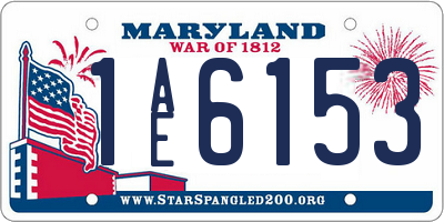 MD license plate 1AE6153