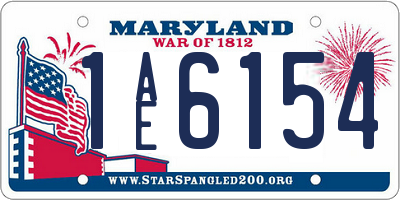 MD license plate 1AE6154