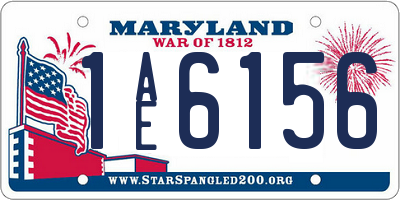 MD license plate 1AE6156