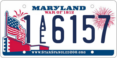 MD license plate 1AE6157