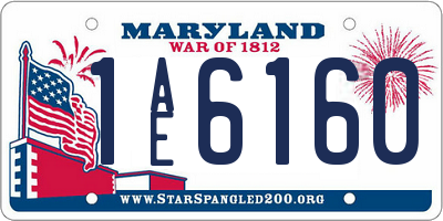 MD license plate 1AE6160