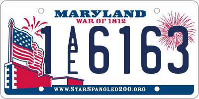 MD license plate 1AE6163