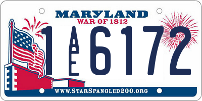 MD license plate 1AE6172