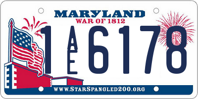 MD license plate 1AE6178