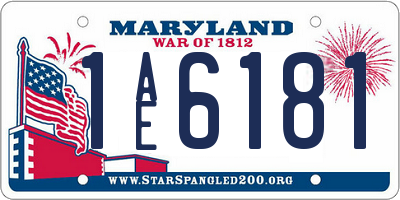 MD license plate 1AE6181