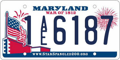 MD license plate 1AE6187