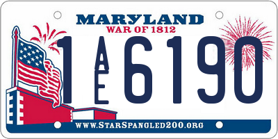 MD license plate 1AE6190