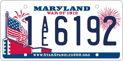 MD license plate 1AE6192