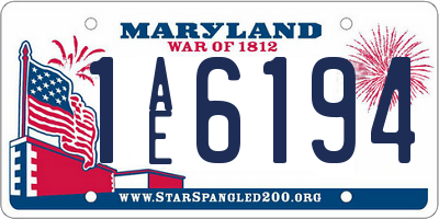 MD license plate 1AE6194