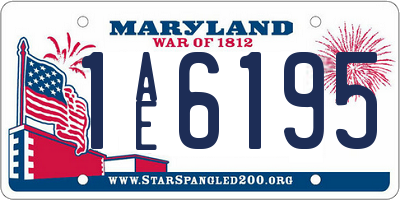 MD license plate 1AE6195