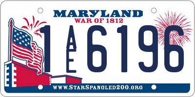 MD license plate 1AE6196