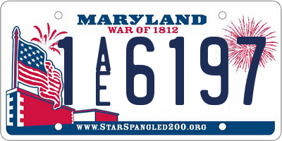MD license plate 1AE6197