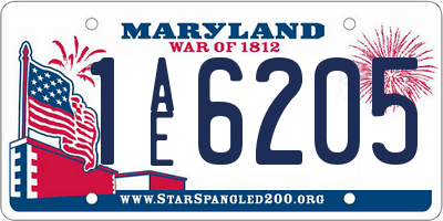 MD license plate 1AE6205