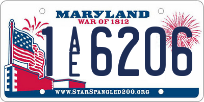 MD license plate 1AE6206