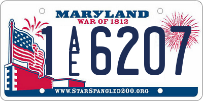 MD license plate 1AE6207