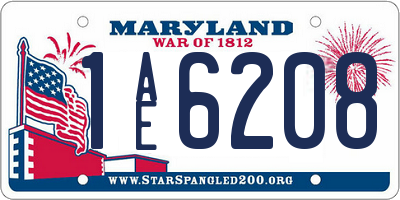 MD license plate 1AE6208