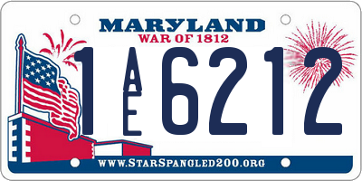MD license plate 1AE6212