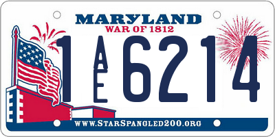 MD license plate 1AE6214