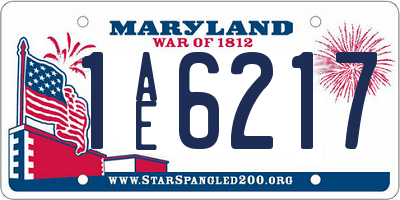 MD license plate 1AE6217