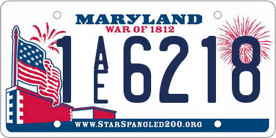 MD license plate 1AE6218