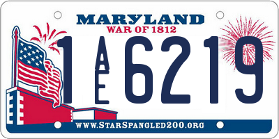 MD license plate 1AE6219