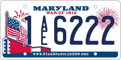 MD license plate 1AE6222