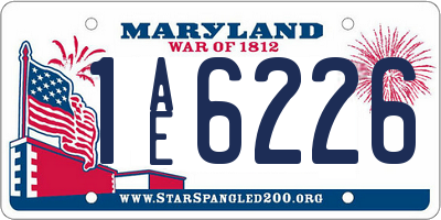 MD license plate 1AE6226