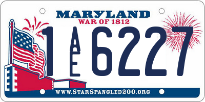 MD license plate 1AE6227