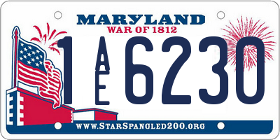 MD license plate 1AE6230