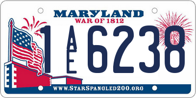 MD license plate 1AE6238
