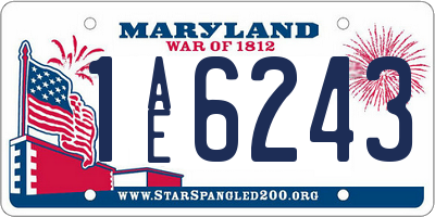 MD license plate 1AE6243