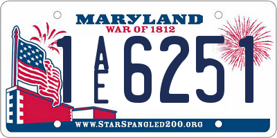 MD license plate 1AE6251