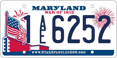 MD license plate 1AE6252