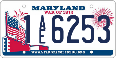 MD license plate 1AE6253