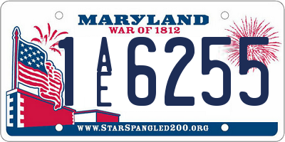 MD license plate 1AE6255