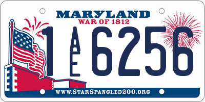 MD license plate 1AE6256