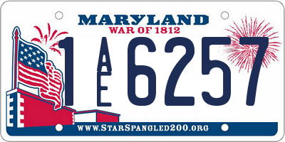 MD license plate 1AE6257