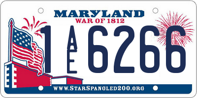 MD license plate 1AE6266