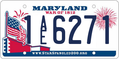 MD license plate 1AE6271