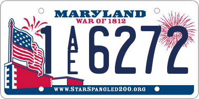 MD license plate 1AE6272