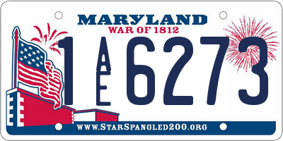 MD license plate 1AE6273