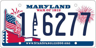 MD license plate 1AE6277
