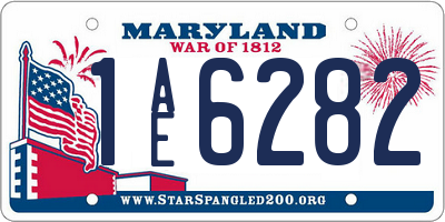 MD license plate 1AE6282