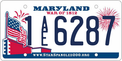 MD license plate 1AE6287