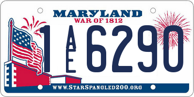 MD license plate 1AE6290